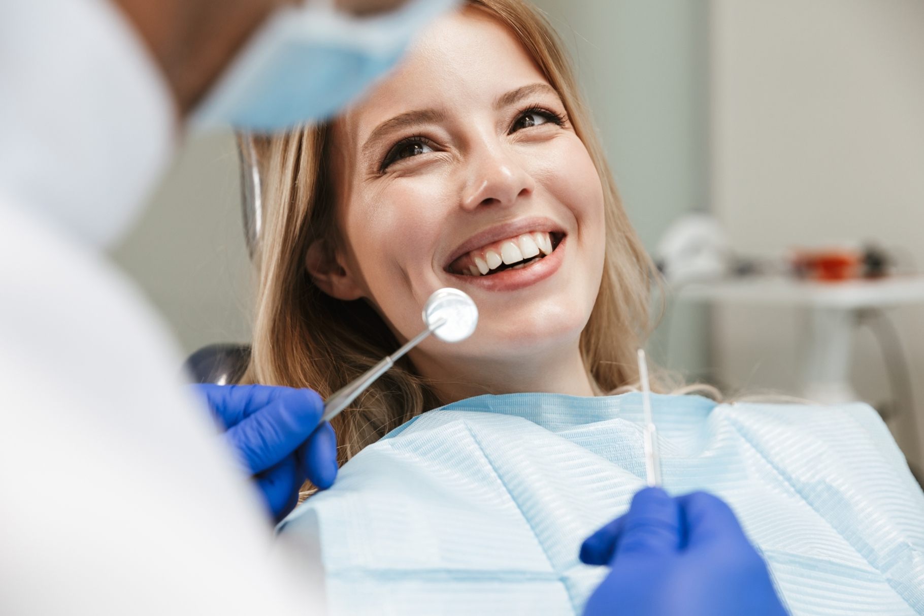 Smiling at dentist